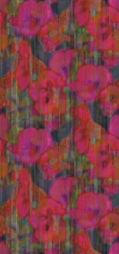 Eijffinger Canvas vlies anyagú pink, zöld, sárga, fémes színű virágos modern poszter