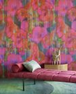 Eijffinger Canvas vlies anyagú pink, zöld, sárga, fémes színű virágos modern poszter