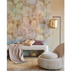   Eijffinger Canvas vlies anyagú beige, lila, ezüst, fémes színű virágos modern poszter