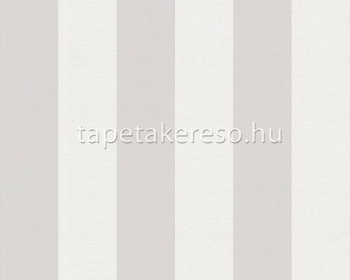 AS Creation Maison Charme vlies, vinyl anyagú fehér, szürke színű csíkos, textilhatású romantikus tapéta