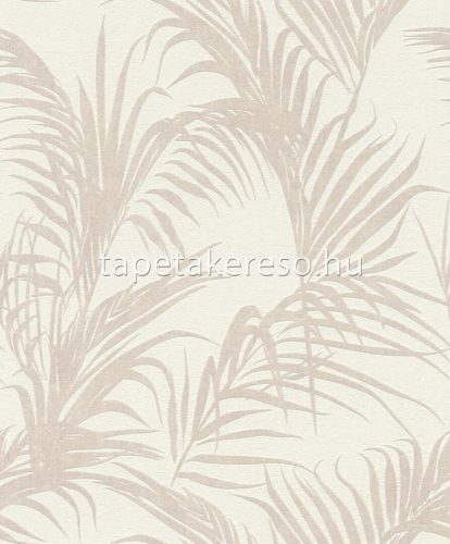 Rasch Deco Style vlies, habos anyagú beige, barna színű leveles modern tapéta