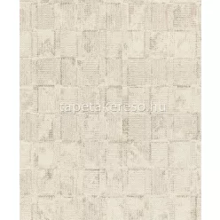   Rasch Deco Style vlies, habos anyagú beige, barna színű kockás, struktúrált modern tapéta
