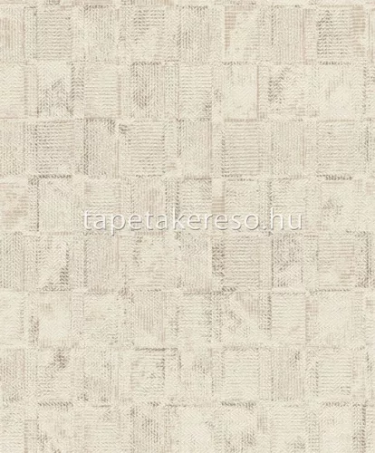 Rasch Deco Style vlies, habos anyagú beige, barna színű kockás, struktúrált modern tapéta