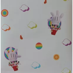   Decofun, papír, Mickey egér, gyerek,  piros, zöld, kék, sárga, fehér, fekete, rózsaszín színű, világos 