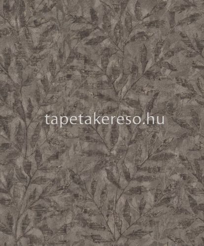 Rasch Factory 5 vlies, vinyl anyagú szürke, barna, gyöngyház színű leveles, koptatott modern, industrial tapéta