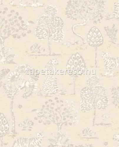 Eijffinger Oasis vlies anyagú beige színű állatos, fás modern tapéta