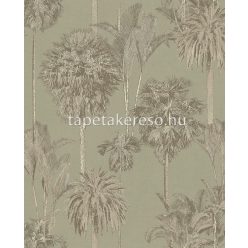  Eijffinger Oasis vlies anyagú zöld, barna, beige színű fás modern tapéta
