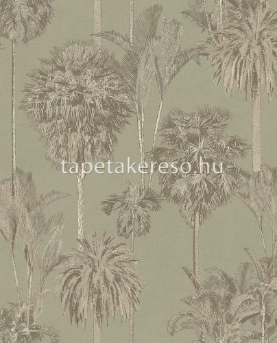 Eijffinger Oasis vlies anyagú zöld, barna, beige színű fás modern tapéta