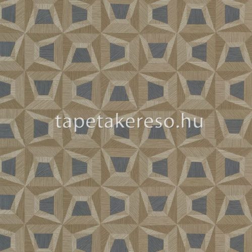 Limonta TEXTILIA vlies, vinyl anyagú barna, kék színű geometriai modern tapéta