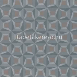   Limonta TEXTILIA vlies, vinyl anyagú kék, barna színű geometriai modern tapéta