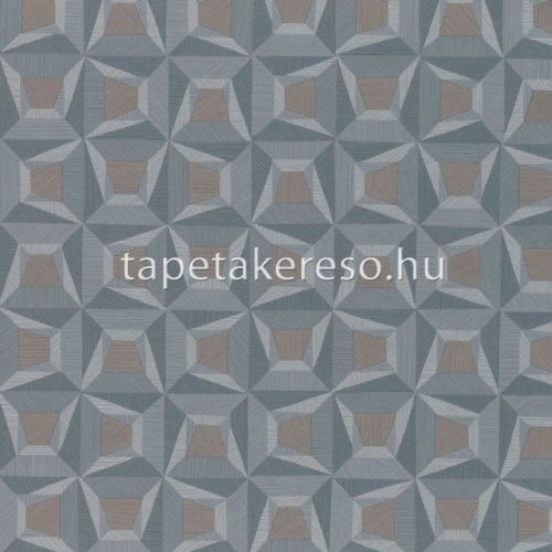 Limonta TEXTILIA vlies, vinyl anyagú kék, barna színű geometriai modern tapéta