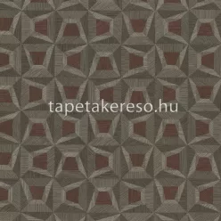   Limonta TEXTILIA vlies, vinyl anyagú szürke, bordó színű geometriai modern tapéta