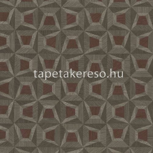 Limonta TEXTILIA vlies, vinyl anyagú szürke, bordó színű geometriai modern tapéta