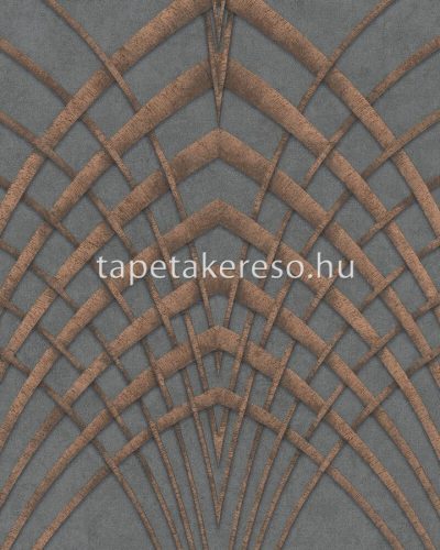 Marburg Modernista vlies, vinyl anyagú szürke, bronz színű art deco modern tapéta