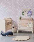 Eijffinger Explore vlies anyagú lila, beige színű pöttyös, halas gyerek tapéta