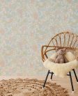 Eijffinger Explore vlies anyagú beige, zöld, barna, türkiz színű madaras, állatos, leveles gyerek tapéta