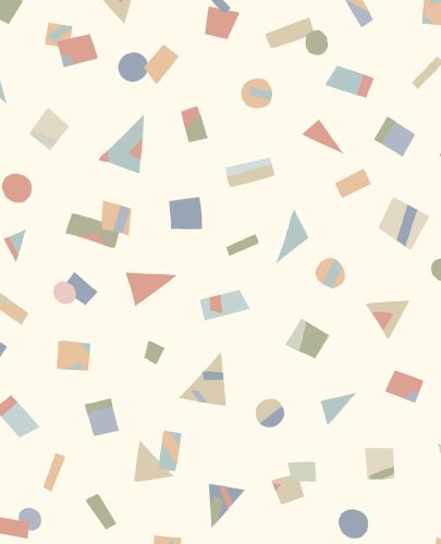 Eijffinger Explore vlies anyagú fehér, kék, zöld, barna színű geometriai gyerek tapéta