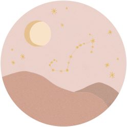  Eijffinger Explore vlies anyagú sárga, rózsaszín színű csillagjegy gyerek tapéta