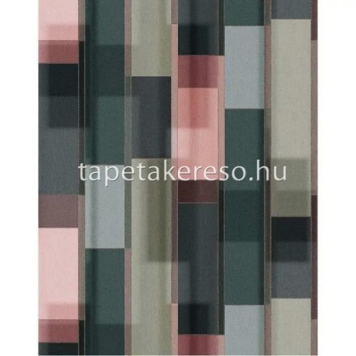 Marburg SCHÖNER WOHNEN 2 NEW SPIRIT vlies, vinyl anyagú zöld, rózsaszín, szürke színű geometriai, textilhatású modern poszter