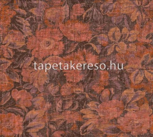 Arte Antigua papír, vinyl anyagú barna, rozsdabarna színű virágos, leveles modern tapéta