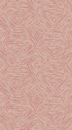 Arte Antigua papír, vinyl anyagú piros, beige színű geometriai, szövetmintás modern tapéta