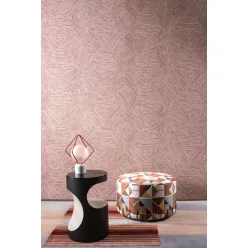   Arte Antigua papír, vinyl anyagú piros, beige színű geometriai, szövetmintás modern tapéta