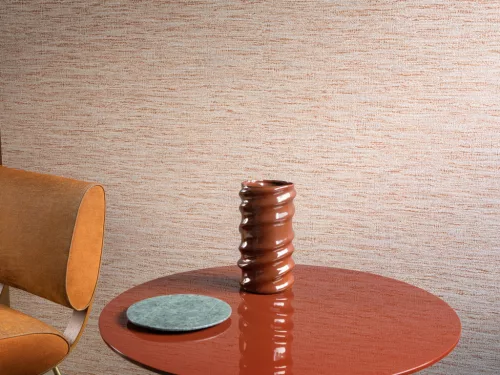Arte Antigua papír, vinyl anyagú beige, rozsdabarna színű szövetmintás, foltos modern tapéta