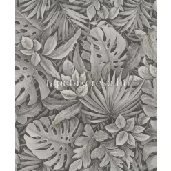   Marburg Botanica vlies, vinyl anyagú fekete, barna, fehér színű 3d, leveles modern, natural tapéta