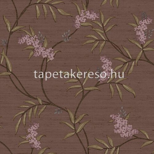 Cristiana Masi Tradizioni vlies, vinyl anyagú barna, arany, mályva színű indamintás, virágos klasszikus tapéta
