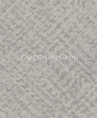 Marburg Botanica vlies, vinyl anyagú szürke, beige színű fonott, chevron modern, natural tapéta