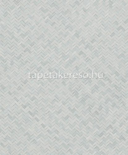 Marburg Botanica vlies, vinyl anyagú fehér, türkiz színű fonott, chevron modern, natural tapéta