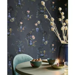   Eijffinger PipStudio 6 vinyl, vlies anyagú kék, barna, sárga, narancssárga színű kínai motívumos, madaras, virágos romantikus tapéta