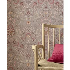   Eijffinger PipStudio 6 vinyl, vlies anyagú barna, narancssárga, mályva színű etno, virágos romantikus tapéta