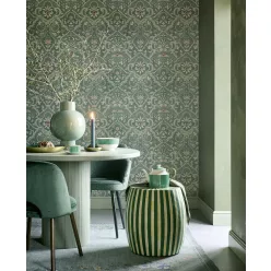   Eijffinger PipStudio 6 vinyl, vlies anyagú zöld, mályva, barna színű etno, virágos romantikus tapéta