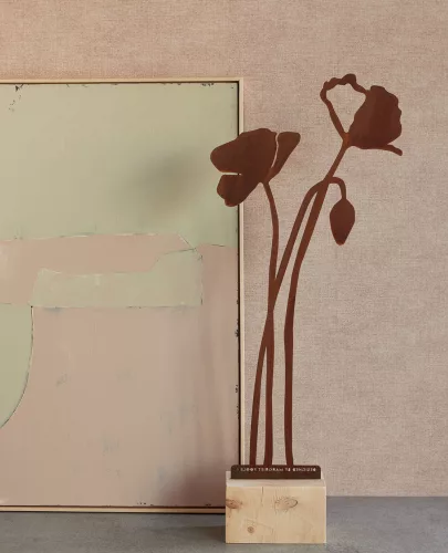 Eijffinger Unify vinyl, vlies anyagú barack, barna színű textilhatású, egyszínű modern tapéta