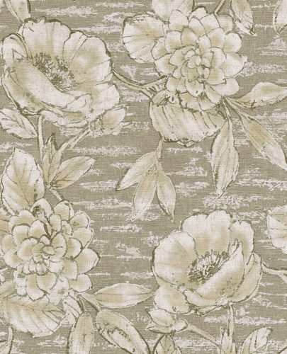 Eijffinger Emerald vinyl, vlies anyagú keki, beige színű virágos, textilhatású modern, natural tapéta