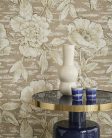 Eijffinger Emerald vinyl, vlies anyagú keki, beige színű virágos, textilhatású modern, natural tapéta