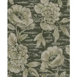   Eijffinger Emerald vinyl, vlies anyagú zöld, beige színű virágos, textilhatású modern, natural tapéta