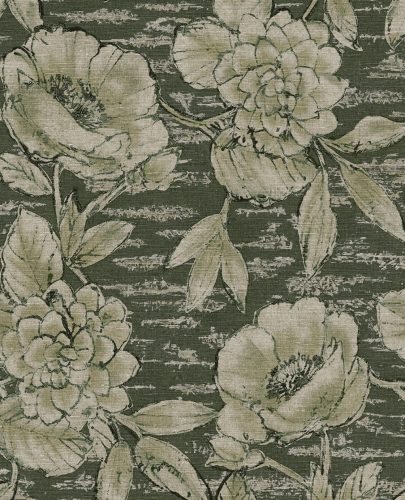 Eijffinger Emerald vinyl, vlies anyagú zöld, beige színű virágos, textilhatású modern, natural tapéta