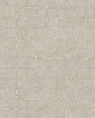 Eijffinger Emerald vlies anyagú beige színű egyszínű, szövethatású, kockás modern, natural tapéta