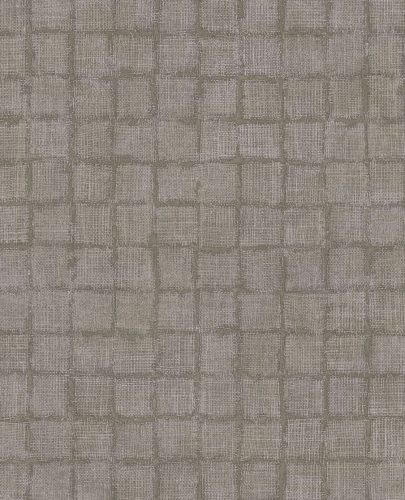 Eijffinger Emerald vlies anyagú barna színű egyszínű, szövethatású, kockás modern, natural tapéta