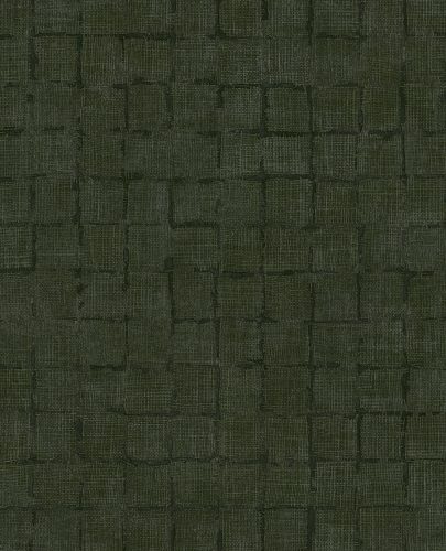 Eijffinger Emerald vlies anyagú zöld színű egyszínű, szövethatású, kockás modern, natural tapéta