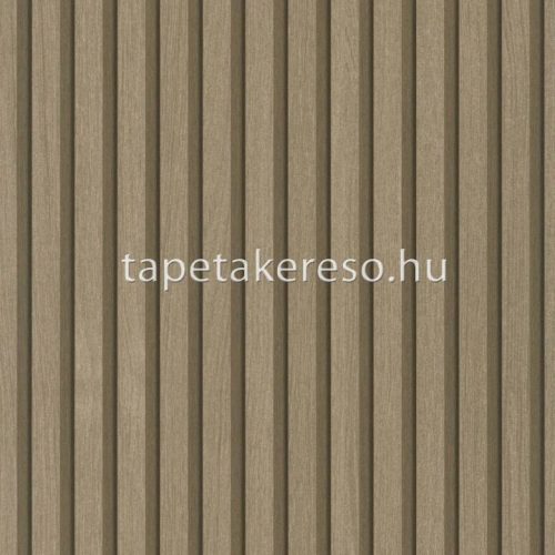 Marburg Travertino vlies, vinyl anyagú barna, arany színű famintás, csíkos, lamella modern, natural tapéta