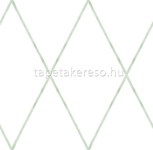 ICH Oh LaLa papír anyagú fehér, zöld színű geometriai gyerek tapéta