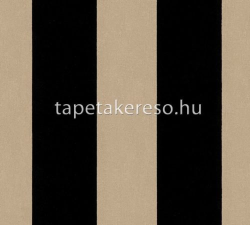 Architects Paper Finest vlies, flock anyagú fekete, barna színű csíkos modern tapéta