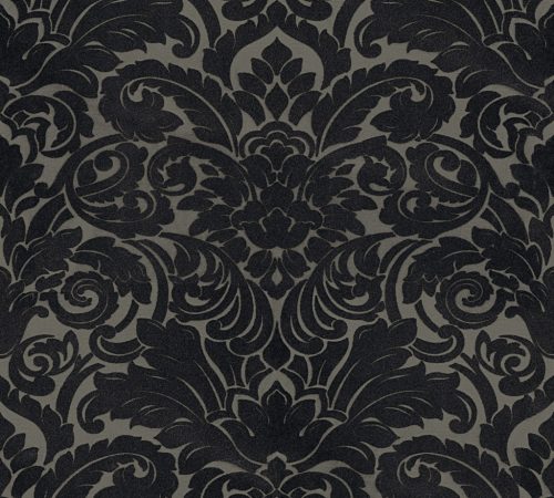 Architects Paper Finest vlies, flock anyagú szürke, fekete színű barokk klasszikus tapéta