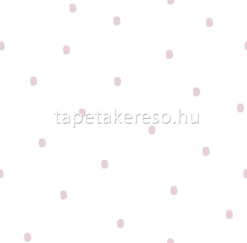ICH Oh LaLa papír anyagú fehér, lila színű pöttyös gyerek tapéta