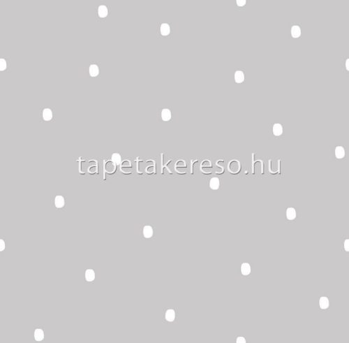 ICH Oh LaLa papír anyagú szürke, fehér színű pöttyös gyerek tapéta