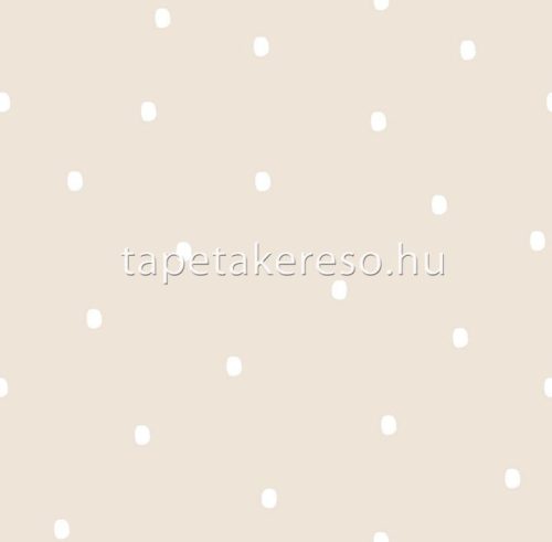ICH Oh LaLa papír anyagú beige, fehér színű pöttyös gyerek tapéta