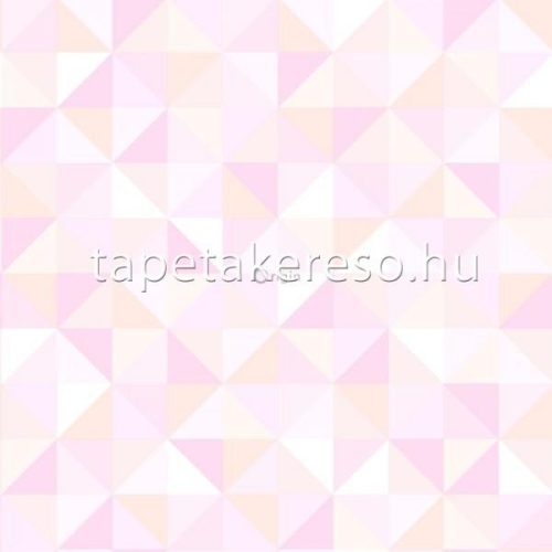 Origin Hide and Seek vlies anyagú fehér, rózsaszín, barack, gyöngyház színű geometriai gyermek tapéta